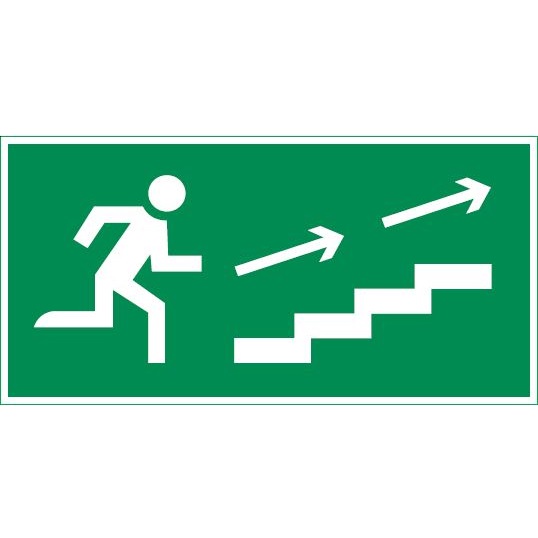 Пиктограмма ПО ЛЕСТНИЦЕ ВВЕРХ ВПРАВО 180х90мм для аварийно-эвакуационного светильника Compact