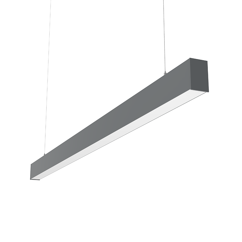 Светильник светодиодный X-line 2 м 60 Вт одиночный подвесной 1995x63x100 мм IP40 RAL7045 серый муар Tunable White (3000-6500K) с рассеивателем OPAL с декоративным проводом 2 м и комплектом подвесов 2 м диммируемый по протоколу DALI аварийный авт