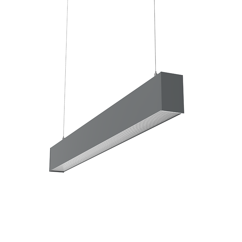 Светильник светодиодный X-line 1 м 30 Вт одиночный подвесной 1003x63x100 мм IP40 RAL7045 серый муар Tunable White (3000-6500K) с рассеивателем PRISM с декоративным проводом 2 м и комплектом подвесов 2 м диммируемый по протоколу DALI