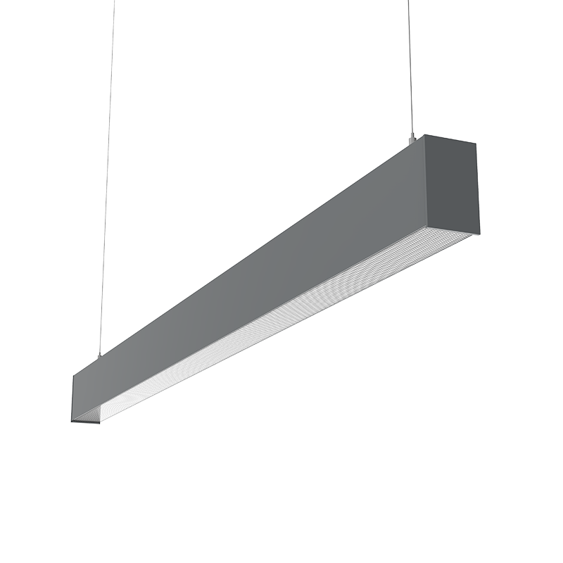Светильник светодиодный X-line 1,5 м 45 Вт одиночный подвесной 1499x63x100 мм IP40 RAL7045 серый муар Tunable White (3000-6500K) с рассеивателем PRISM с декоративным проводом 2 м и комплектом подвесов 2 м диммируемый по протоколу DALI аварийный