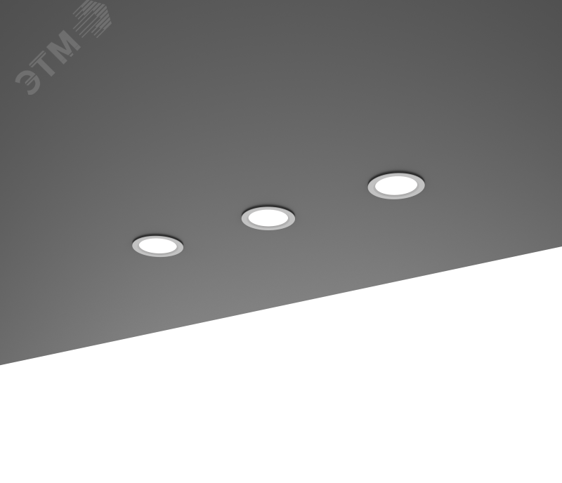 Cветильник светодиодный DL-SLIM круглый встраиваемый 121х38 мм 10W 3000K IP44 монтажный диаметр 95мм V1-R0-00546-10000-4401030 Вартон - превью 3