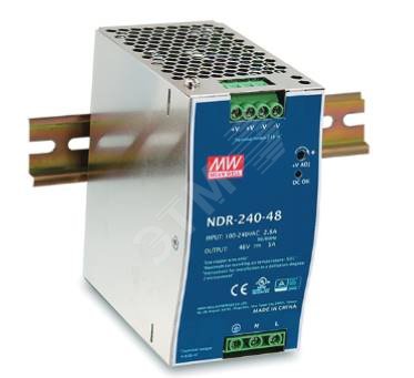 Источник питания на DIN-рейку 24 В,10 А,240ВТ, MEANWELL, I класс защиты, 63х125х113мм