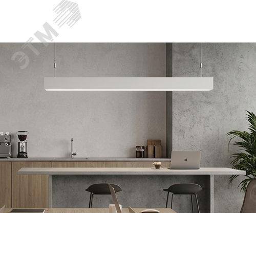 Светильник светодиодный E220 3.0 для образовательных учреждений 40 Вт подвесной CRI90 4000К 1195x100x70 мм IP40 с равномерной засветкой рассеиватель опал аварийный автономный постоянного действия DALI - фото 4