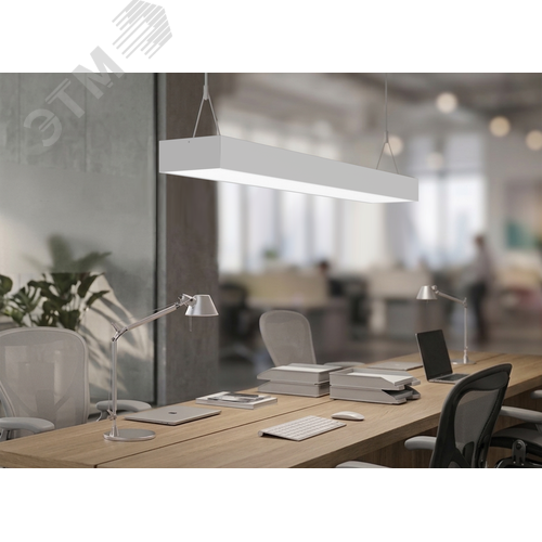 Светильник светодиодный E270 3.0 для образовательных учреждений 35 Вт подвесной CRI90 4000К 1195x180x78 мм IP40 с равномерной засветкой рассеиватель опал аварийный автономный постоянного действия - фото 4