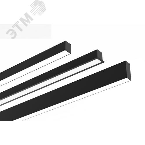 Светильник светодиодный Angusta 1505x35x45мм накладной 52 Вт 3000 К IP40 RAL9005 черный муар с рассеивателем опал аварийный автономный постоянного действия - фото 2