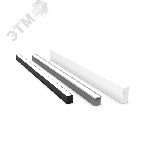 Светильник светодиодный Angusta 1505x35x45мм накладной 52 Вт 3000 К IP40 RAL9005 черный муар с рассеивателем опал аварийный автономный постоянного действия - фото 3