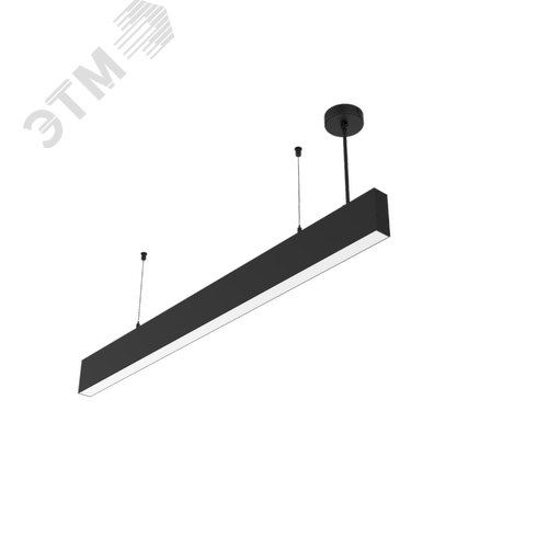 Светильник светодиодный Angusta High 2001х35х90мм подвесной 39 Вт Tunable White 3000-6500 К IP40 RAL9005 черный муар с рассеивателем опал диммируемый по протоколу DALI - фото 1
