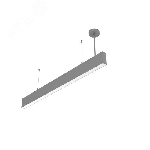 Светильник светодиодный Angusta High 1753x35x90мм подвесной 61 Вт 4000 К IP40 RAL7045 серый муар с рассеивателем опал аварийный автономный постоянного действия - фото 1