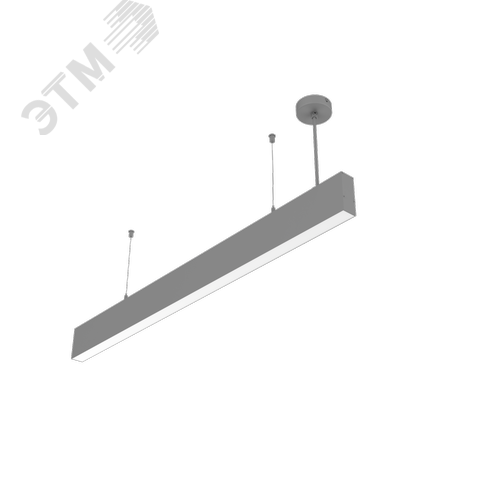 Светильник светодиодный Angusta High 2001x35x90 мм подвесной 39 Вт Tunable White 3000-6500 K IP40 RAL7045 серый муар с рассеивателем опал диммируемый по протоколу DALI - фото 1
