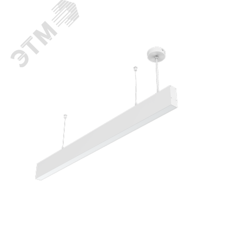 Светильник светодиодный Angusta High 2001x35x90 мм подвесной 69 Вт Tunable White 3000-6500 K IP40 RAL9003 белый муар с рассеивателем опал диммируемый по протоколу DALI аварийный автономный постоянного действия - фото 1