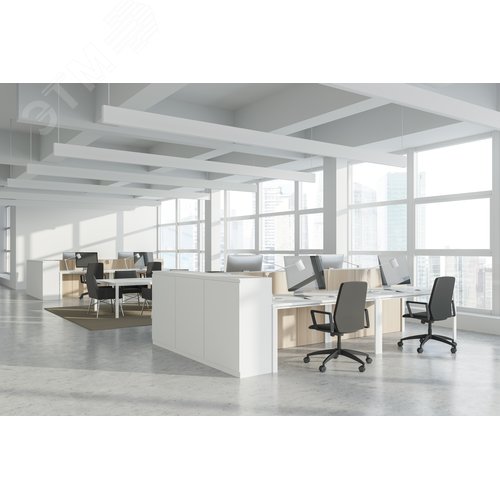 Светильник светодиодный Angusta 1505x35x45мм накладной 52 Вт 3000 К IP40 RAL9005 черный муар с рассеивателем опал аварийный автономный постоянного действия - фото 4