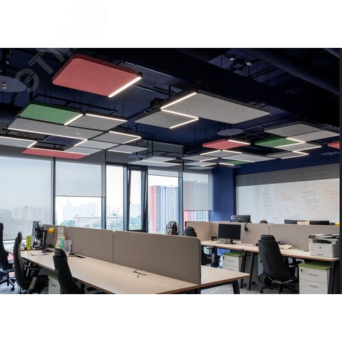 Светильник светодиодный Angusta High 2001х35х90мм подвесной 39 Вт Tunable White 3000-6500 К IP40 RAL9005 черный муар с рассеивателем опал диммируемый по протоколу DALI - фото 4