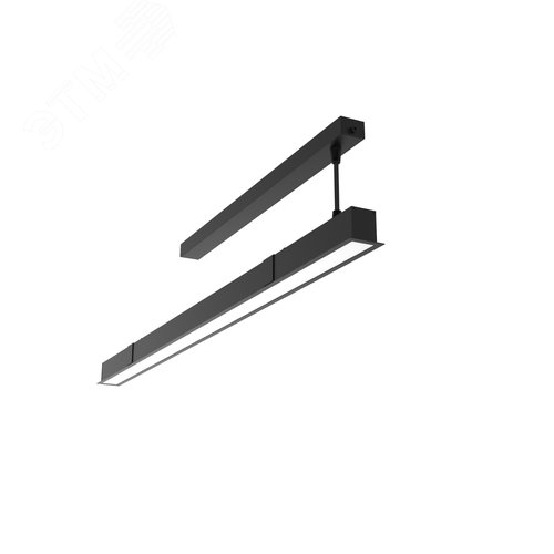 Светильник светодиодный Angusta Intus 1766x50x65мм встраиваемый 35 Вт 4000 К CRI 90 IP40 с рассеивателем опал RAL9005 черный муар DALI - фото 1