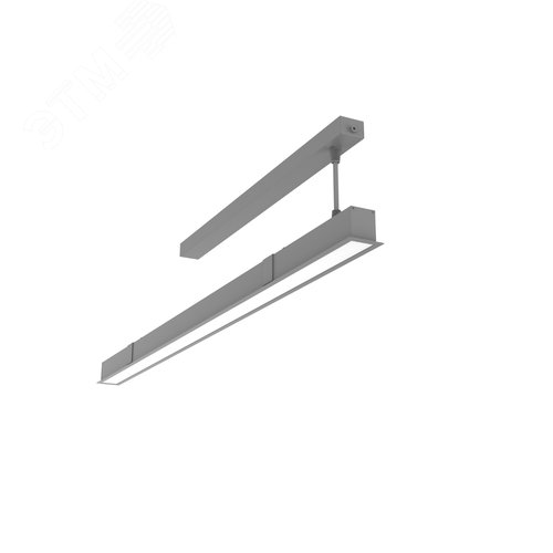 Светильник светодиодный Angusta Intus 526х50х45мм встраиваемый 11 Вт 3000 К CRI 90 IP40 RAL7045 серый муар с рассеивателем опал, диммируемый по протоколу DALI - фото 1