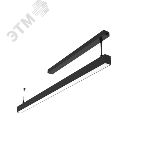 Светильник светодиодный Angusta 761x35x45мм подвесной 16 Вт 3000 К IP40 RAL9005 черный муар с рассеивателем опал - фото 1