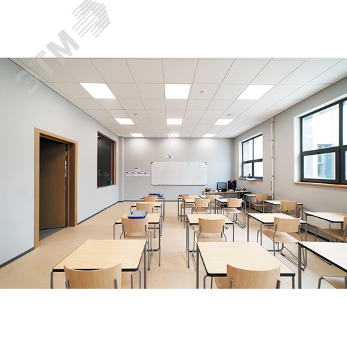 Светильник светодиодный E070 Basic для образовательных учреждений встраиваемый/накладной 37 Вт CRI90 3000 K 595х595х50 мм IP40 с опаловым рассеивателем - фото 3