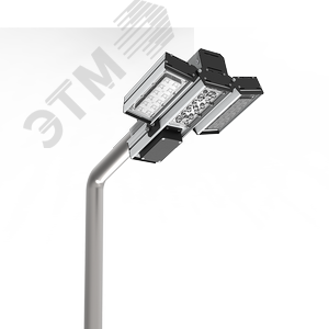 Светильник светодиодный для охранного периметра Cerberus 75 Вт консольный 4000 К IP67 сухой контакт RAL9005 черный - фото 1