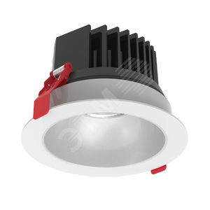 Светильник светодиодный ДВО-25Вт DL-SPARK 4000K 60 град 150x105mm бел.IP44 с матовым серебристым рефлектором - фото 1