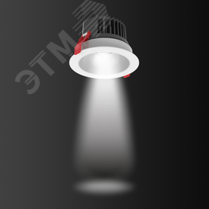 Светильник светодиодный ДВО-25Вт DL-SPARK 4000K 60 град 150x105mm бел.IP44 с матовым серебристым рефлектором - фото 3