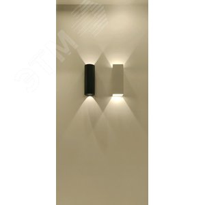 Светильник светодиодный WL-Cube настенный10W 3000K 80х80х230мм угол 60 град. IP54 RAL9010 белый матовый - фото 2