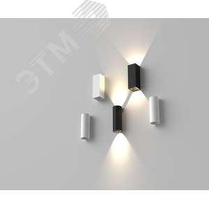 Светильник светодиодный WL-Cube настенный10W 3000K 80х80х230мм угол 60 град. IP54 RAL9010 белый матовый - фото 3