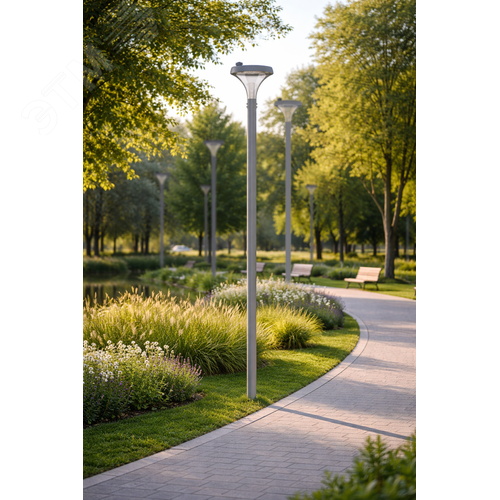 Светильник светодиодный IONIK Opal парк 30 Вт опал 2700К IP66 RAL7045 серый DALI - фото 2