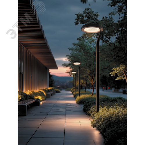 Светильник светодиодный IONIK Torsher парк 80 Вт Plaza 2700К IP66 RAL7045 серый DALI - фото 2