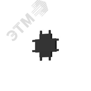 Коннектор Х-образный горизонтальный для накладного и встраиваемого монтажа для магнитной системы Galakti 46x46x6 мм черный - фото 1