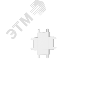 Коннектор Х-образный горизонтальный для накладного и встраиваемого монтажа для магнитной системы Galakti 46x46x6 мм белый - фото 1