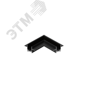 Коннектор угловой горизонтальный для встраиваемого монтажа в гипсокартон для магнитной системы Galakti 100x100x36 мм черный - фото 1