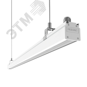 Светильник светодиодный Mercury Mall IP54 2160x54x58мм линза 89°x115 114W 4000К белый RAL9003