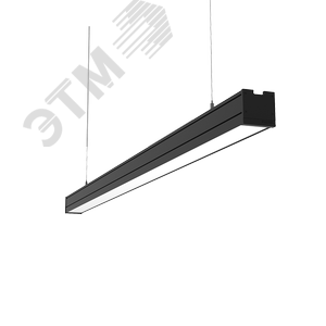 Светильник светодиодный Mercury Pro подвесной 97 Вт 4000 К 2002х65х65 мм IP54 RAL9005 черный муар с рассеивателем опал подвес 2м DALI - фото 1