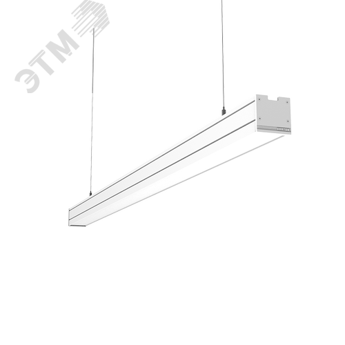 Светильник светодиодный Mercury Pro подвесной 97 Вт 4000 К IP54 RAL9003 белый муар с рассеивателем микропризма с декоративным проводом 2 м и комплектом подвесов 2 м аварийный автономный постоянного действия - фото 1