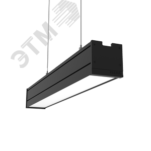 Светильник светодиодный Mercury Pro подвесной 26 Вт 4000 К 514х65х65 мм IP54 RAL9005 черный муар с рассеивателем опал подвес 2м - фото 1