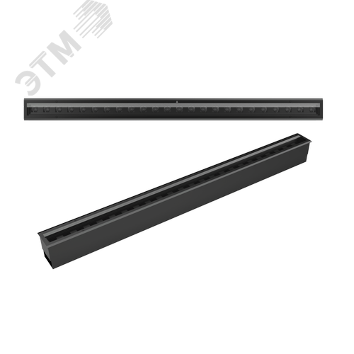 Светильник архитектурный Plint Line XS 24В 1010х65мм 15 Вт 3000 К RAL9005 черный 45град - фото 1