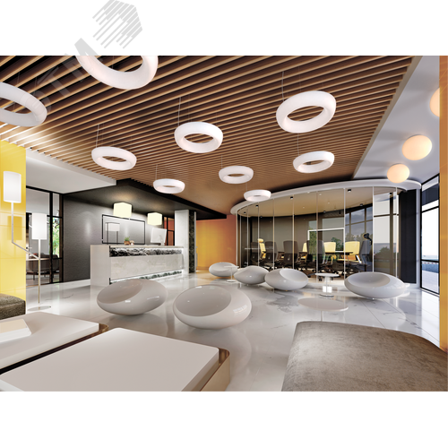 Светильник светодиодный Rotorus накладной 14 Вт CRI90 3000 К 480 x 220 мм с рассеивателем опал, диммируемый по протоколу DALI - фото 3