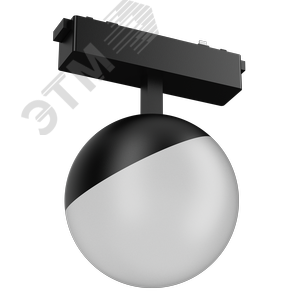 Светильник светодиодный трековый подвесной Sphere d100 для магнитной системы Galakti 122x100x223 мм 6 Вт 3000 K RAL9004 черный CRI>93 - фото 1