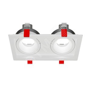 Рамка для модульного светильника FLEX 50 11 двойная встраиваемая 110х220х55мм RAL9010 поворотная - фото 1