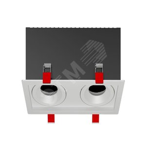 Рамка для модульного светильника FLEX 50 12 двойная встраиваемая 110х220х130мм RAL9010 поворотная - фото 1