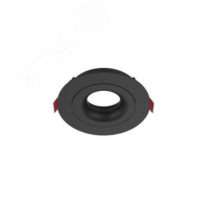 Рамка для модульного светильника FLEX 50 02 круглая встраиваемая 110х45мм RAL9005 черный муар поворотная - фото 1