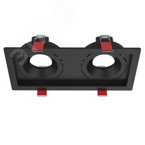Рамка для модульного светильника FLEX 50 11 двойная встраиваемая 110х220х55мм RAL9005 черный муар поворотная - фото 1