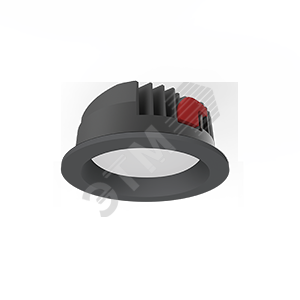 Светильник светодиодный DL-PRO круглый встраиваемый 183*80мм 35W 3000K IP65 диаметр монтажного отверстия 160-175мм черный RAL9005
