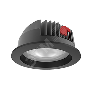 Светильник светодиодный DL-PRO круглый встраиваемый 226х96 52W 3000K IP65 диаметр монтажного отверстия 200-215мм RAL9005 черный матовый
