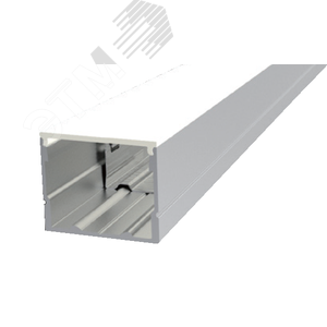 Профиль алюминиевый для LED ленты AC230V накладной 2440х20х20 мм (максимальная ширина ленты 14,9 мм) c рассеивателем опал и комплектом стальных монтажных скоб (8 шт.)