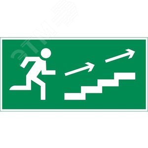 Изображение товара Пиктограмма ПО ЛЕСТНИЦЕ ВВЕРХ ВПРАВО 180х90мм для аварийно-эвакуационного светильника Compact (шт)