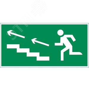 Изображение товара Пиктограмма ПО ЛЕСТНИЦЕ ВВЕРХ ВЛЕВО 180х90мм для аварийно-эвакуационного светильника Compact (шт)