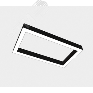 Светильник светодиодный ДСО-60Вт 4000К X-Line прямоугольный, рассеиватель опал черный - фото 2