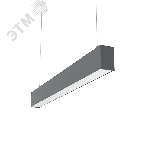 Светильник светодиодный X-line 1 м 20 Вт одиночный подвесной 1003x63x100 мм IP40 RAL7045 серый муар Tunable White (3000-6500K) с рассеивателем OPAL с декоративным проводом 2 м и комплектом подвесов 2 м диммируемый по протоколу DALI - фото 1
