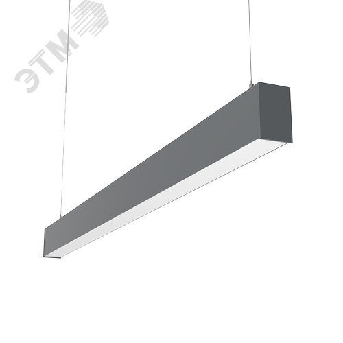 Светильник светодиодный X-line 1,5 м 30 Вт одиночный подвесной 1499x63x100 мм IP40 RAL7045 серый муар Tunable White (3000-6500K) с рассеивателем OPAL с декоративным проводом 2 м и комплектом подвесов 2 м диммируемый по протоколу DALI - фото 1