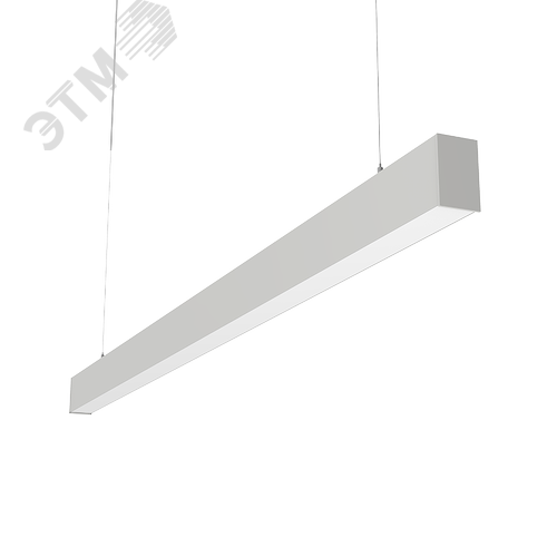 Светильник светодиодный X-line 2 м 60 Вт одиночный подвесной 1995x63x100 мм IP40 RAL9003 белый муар Tunable White (3000-6500K) с рассеивателем OPAL с декоративным проводом 2 м и комплектом подвесов 2 м диммируемый по протоколу DALI - фото 1